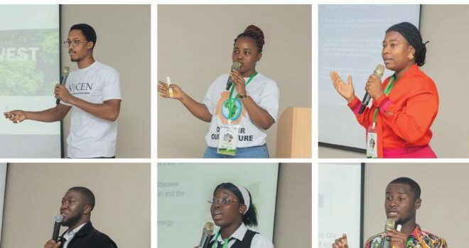 The six KNUST air quality ambassadors championing clean air action across Ghana and West Africa