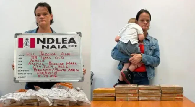 NDLEA Says South African Used Son To Hide Heroin